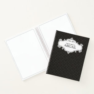 Livre de croquis personnalisé en Pois noir et blan