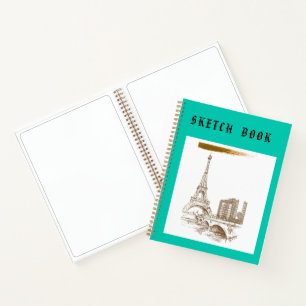 Livre de croquis personnalisé, Paris Neon 