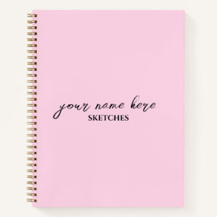 Livre de croquis personnalisé rose