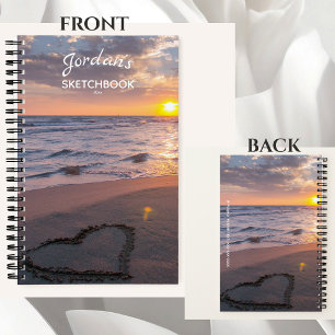Livre de croquis personnalisé Votre nom Beach Suns