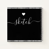 Livre de croquis personnalisé Votre nom Script élé (Dos)