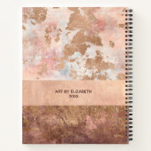 Livre de croquis Rose élégant marbre rose or (Dos)