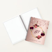 Livre de croquis rose or fleurs bordeaux monogramm (Intérieur)