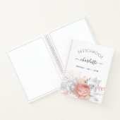 Livre de croquis rose or floral argent (Intérieur)