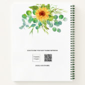 Livre de croquis tournesol eucalyptus nom script (Dos)