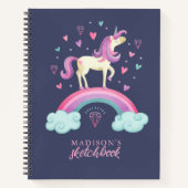 Livre de croquis Unicorn Rainbow (Devant)