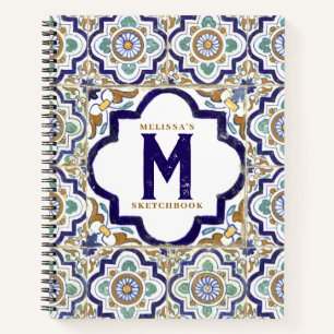 Livre de croquis vintage de Monogramme d'ornement 