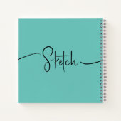 Livre de croquis Votre nom Script Turquoise Bleu (Dos)