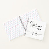 Livre de croquis Votre nom Script Turquoise Bleu (Intérieur)