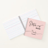 Livre de croquis Votre nom Script Turquoise Bleu (Intérieur)