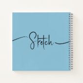 Livre de croquis Votre nom Script Turquoise Bleu (Dos)