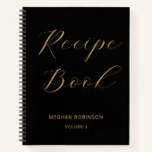 Livre de cuisine de fille - Script de recette noir (Devant)