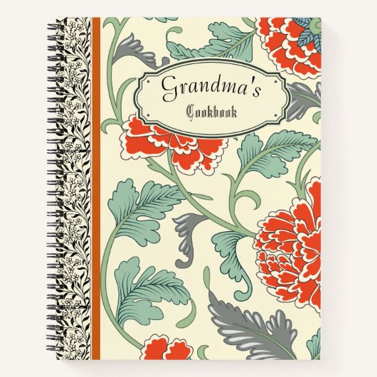Livre de cuisine de Grandmas à fleurs rustiques (Devant)