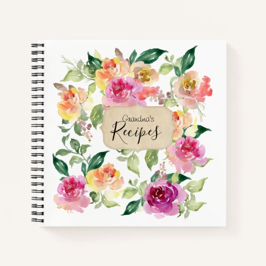 Livre de cuisine de la recette de grand-mère fleur (Devant)