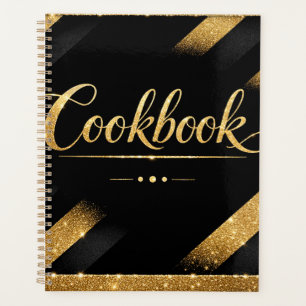 Livre de cuisine moderne de luxe d'affaires or noi
