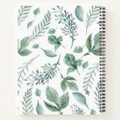 Livre de cuisine Motif vert Feuille Recette de la  (Dos)