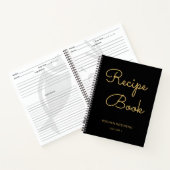 Livre de cuisine personnel Girly Black Gold Recett (Intérieur)