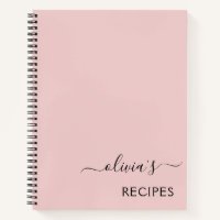 Livre de cuisine Recette Blush rose Girly Monogram
