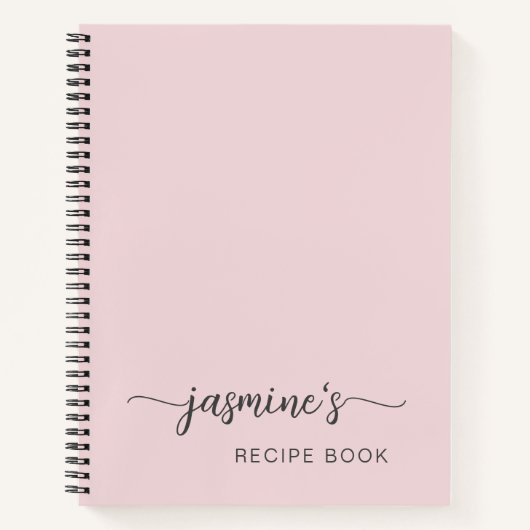 Livre de cuisine rose pâle simple et féminin Signa (Devant)