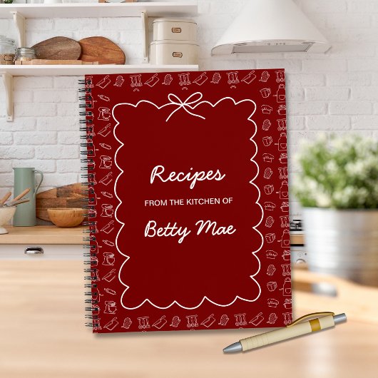 Livre de cuisine rouge vierge Écrivez votre propre