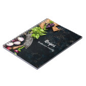 Livre de cuisine rustique carnet toile sombre herb (Côté gauche)