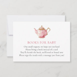 Livre de fête de thé rose pour bébé pour la carte
