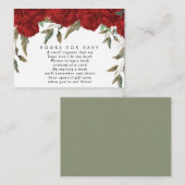 Livre de fleurs de roses rouges pour bébé carte de (Devant / Derrière)