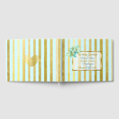 Livre de mariage élégant rayé bleu et or (Complet)