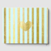 Livre de mariage élégant rayé bleu et or (Verso)