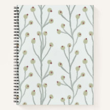 Livre de notes de baies pastel, design motif,