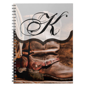 Livre de notes personnalisé Bottes de cowboy de gr