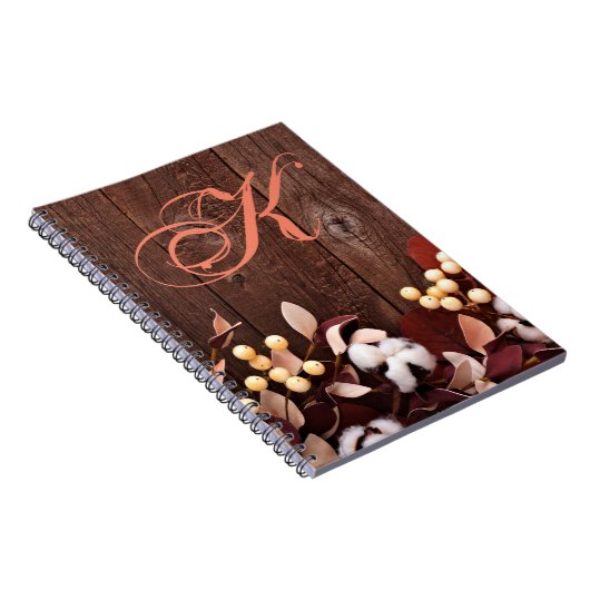 Livre de notes personnalisées Branche de coton sur (Côté Droit)