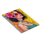 Livre de notes spirales avec design floral (Côté Droit)