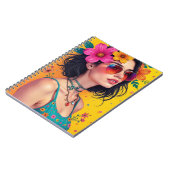 Livre de notes spirales avec design floral (Côté gauche)