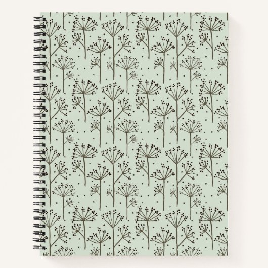 Livre de notes spirales avec motif floral (Devant)