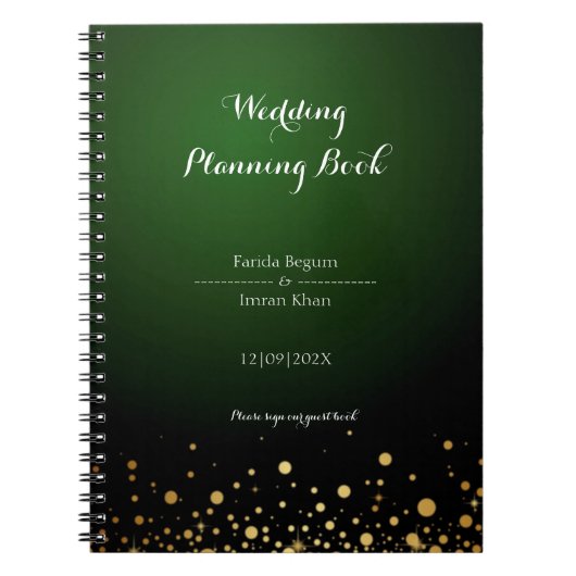 Livre de planification Mariage Emerald Green Glitz (Devant)