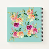 Livre de recette floral bleu personnalisé (Dos)