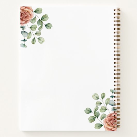 Livre de recette Rose d'aquarelle Fleur Eucalyptus (Dos)