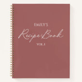 Livre de Recette Simple Mauve Rouge Écriture Moder (Devant)