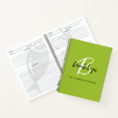 Livre de recettes à monogramme vert citron, noir e (Intérieur)