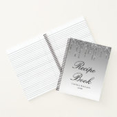 Livre de recettes à paillettes argentées écriture (Intérieur)