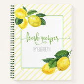 Livre de recettes, aquarelle au citron, rayures (Devant)