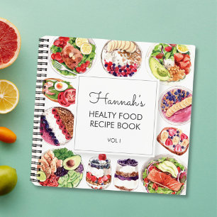 Livre de recettes aquarelle d'aliments sains