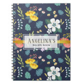 livre de recettes bleu floral (Devant)