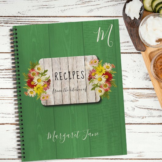 Livre de recettes chef monogrammed cuisine rustiqu