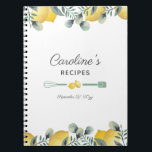 Livre de recettes citrons et eucalyptus<br><div class="desc">Ce design présente de jolies branches d'eucalyptus aquarelles peintes avec des accents de citrons jaune vif. Cliquez sur le bouton personnaliser pour plus de flexibilité dans la modification du texte ou le déplacement des graphiques! Des variantes de cette conception ainsi que des produits de coordination sont disponibles dans notre boutique,...</div>