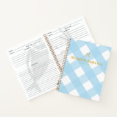 Livre de recettes Classique Simple Bleu En vichy F (Intérieur)