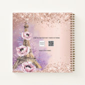 Livre de recettes cuisine rose or  Paris Eiffel (Dos)