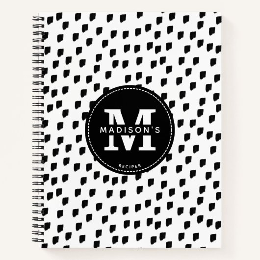 Livre de recettes d'aquarelle noir blanc brosse (Devant)