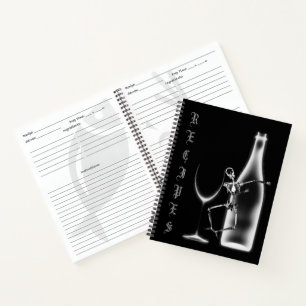 Livre de recettes de bouteille de squelette X-Ray